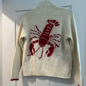 Cream Sweater with Red Lobster Design